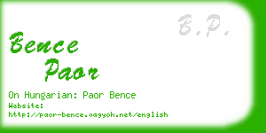 bence paor business card